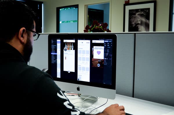 Designer working on a mobile app interface